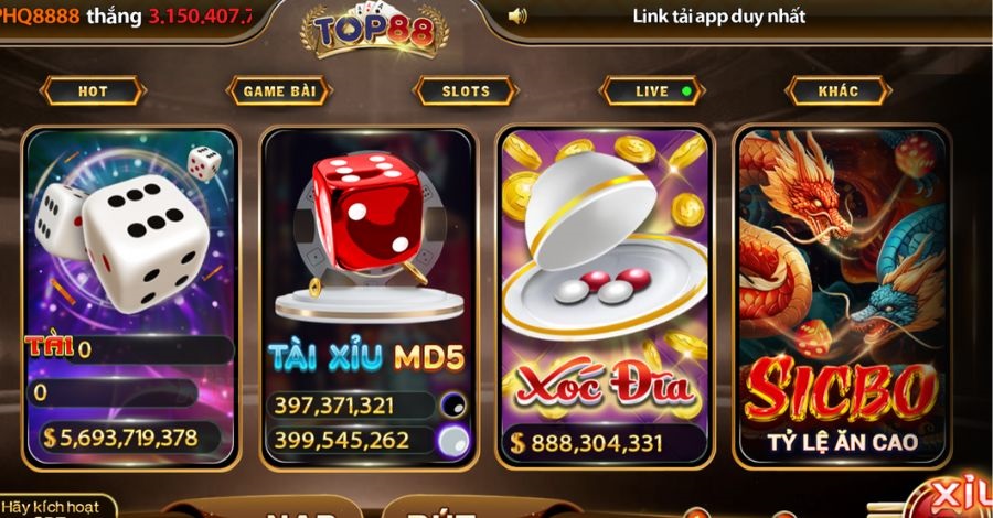 Giới thiệu tổng quan về cổng game đánh bài Top88